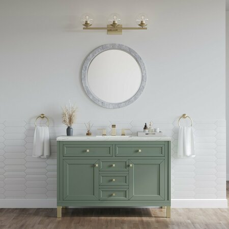 James Martin Vanities Chicago 48in Single Vanity, Smokey Celadon w/ 3 CM Ethereal Noctis Top 305-V48-SC-3ENC